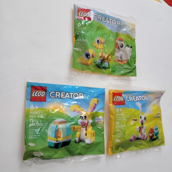3 Easter Lego polybags: Easter Chickens, Easter Bunny, Easter Bunny Colorful Egg - Picture 3 of 7